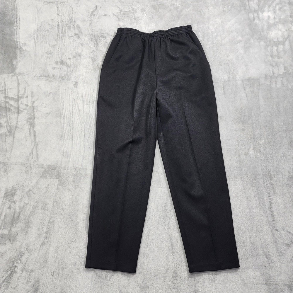 Vintage Briggs Pants Womens 8 Black Pull On Straight Leg Twill Casual Preppy